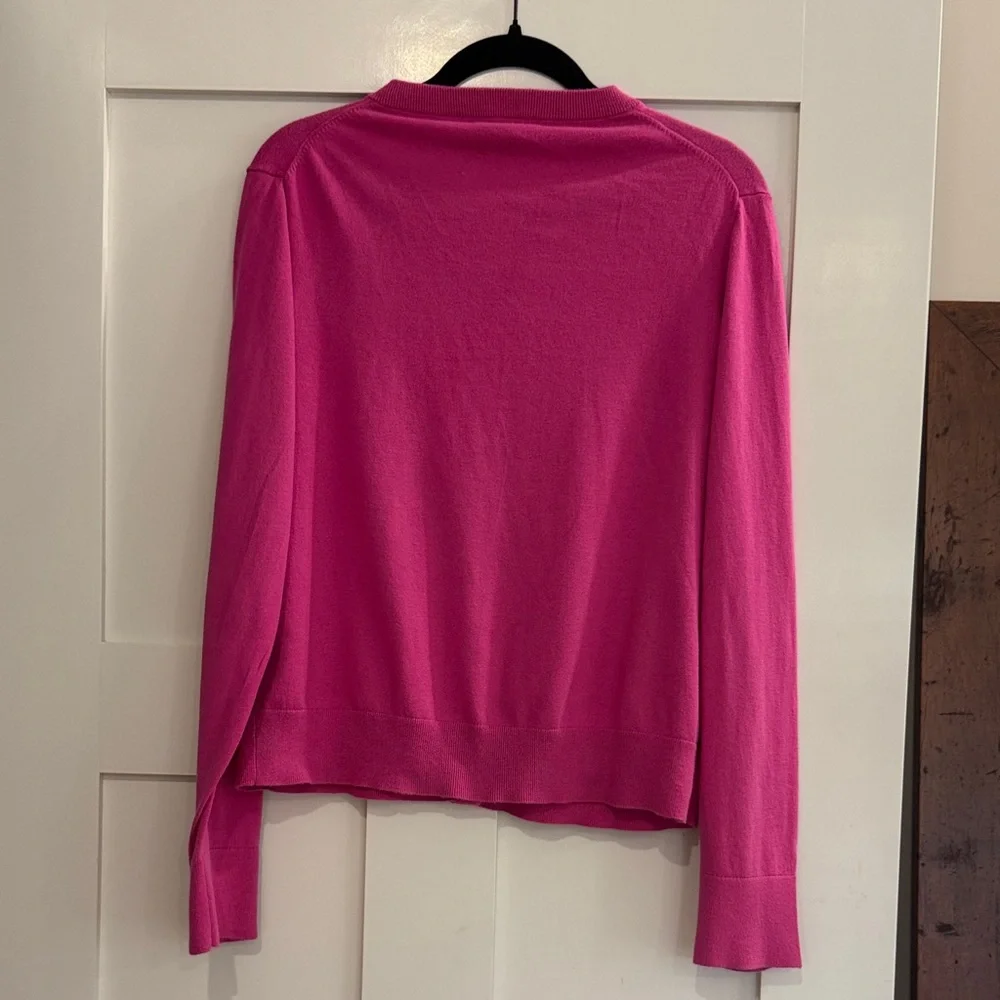 J.Crew Magenta Button-Up Cardigan with Gold Buttons - Women’s Size Large